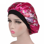 New Fshion Women Satin Night Sleep Cap Hair Bonnet Hat Silk Head Cover Wide Elastic Band