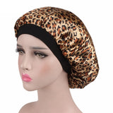 New Fshion Women Satin Night Sleep Cap Hair Bonnet Hat Silk Head Cover Wide Elastic Band